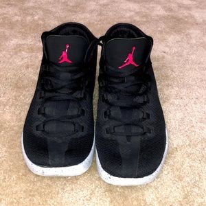 Air Jordan Tennis Shoe. Size 11.5. Black. Moderate wear but very well condition.